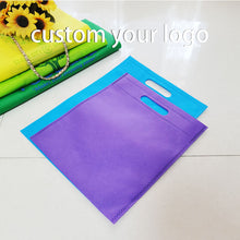 Load image into Gallery viewer, Custom Logo Design Printed Color Size tote non woven die cut bag
