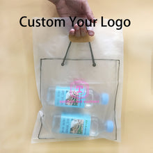 Load image into Gallery viewer, Beautiful plastic PVC beach bag clear travel cosmetic bags
