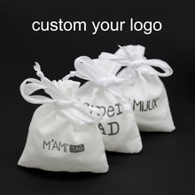 Load image into Gallery viewer, Luxury Jewelry Pouches with Custom Logo Suede Velvet Small Drawstring Bag
