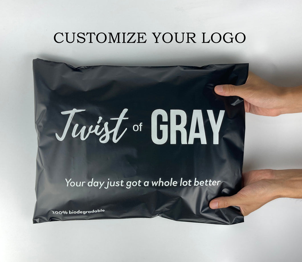 Eco Friendly 100 Customize Your LOGO Black Poly Mailing Bag ,Biodegradable Shipping Bags, Courier Bags,Mailer Bag