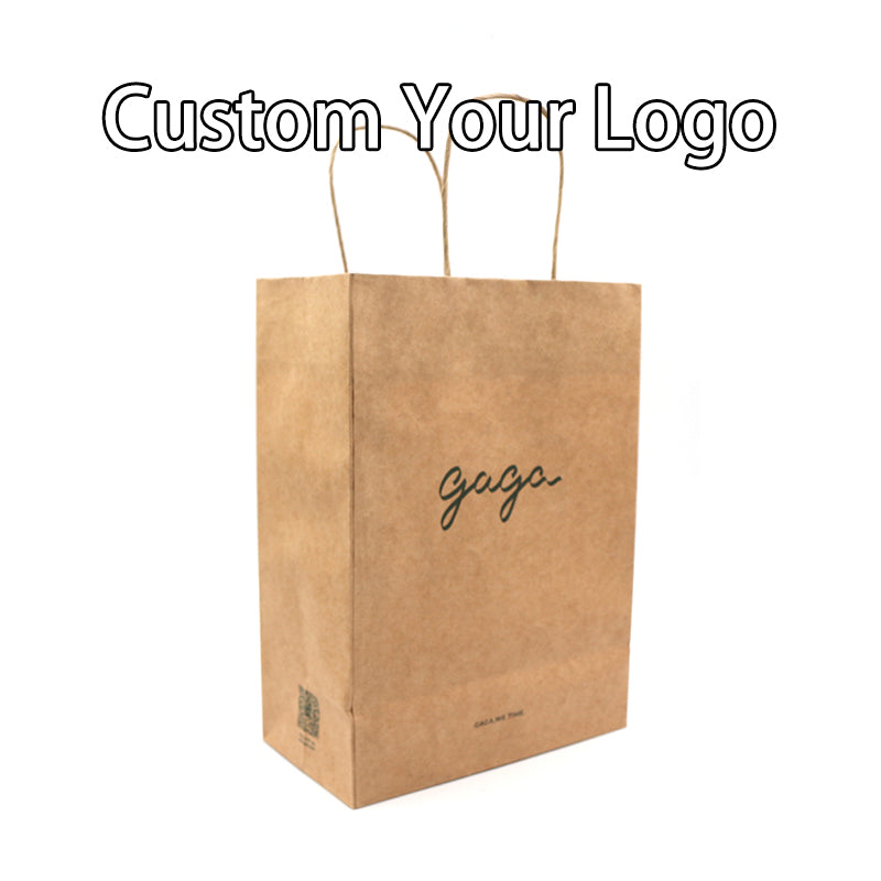 Printed Boutique Gift Packaging Customized Commercial Bags Kraft Paper