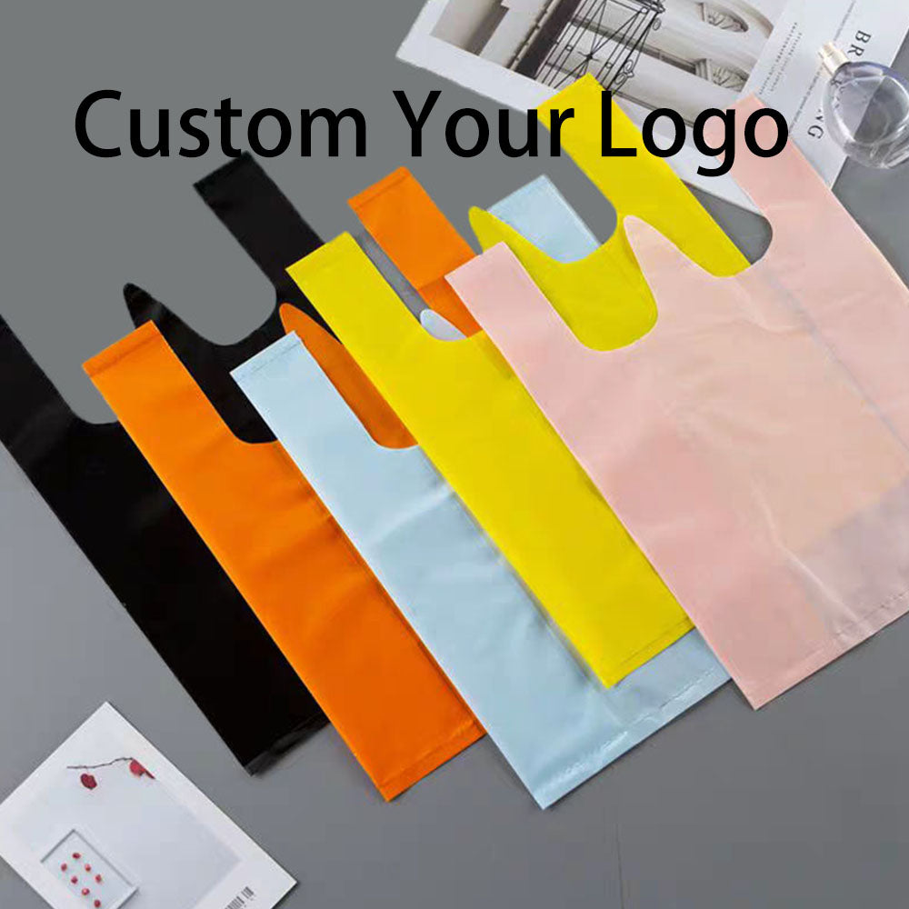 Custom printed degradable material plastic T-Shirt bag