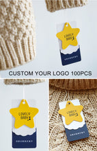 Load image into Gallery viewer, Custom die cutting tshirt hang tags clothes tag for clothing
