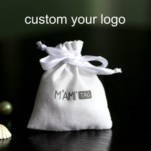 Load image into Gallery viewer, Luxury Jewelry Pouches with Custom Logo Suede Velvet Small Drawstring Bag
