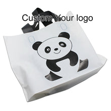 Load image into Gallery viewer, Custom Biodegradable PE Plastic Shopping Bag With Handle, Retail Grocery Shopping Plastic Carry Bag With Own Logo 的副本
