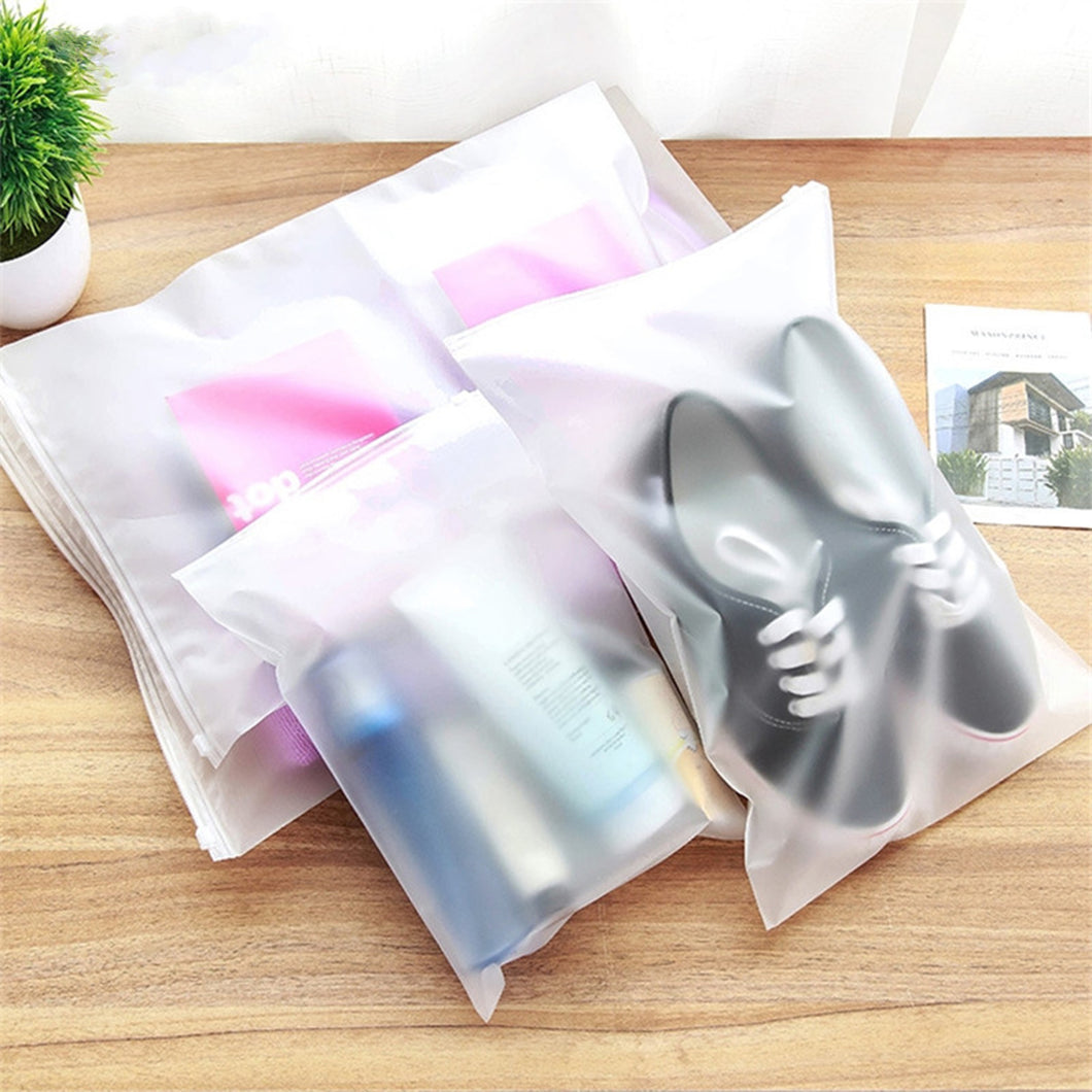 recycled pouches frosted plastic zippers lock clothing packing bag
