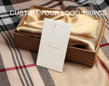 Load image into Gallery viewer, Personality tag custom clothing card custom printing white card tag
