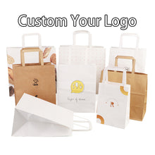 Load image into Gallery viewer, Custom Printed Brown Kraft Shopping Paper Bag With Handles
