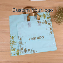 Load image into Gallery viewer, Garment Clothing Packing with Own Logo Packaging Custom LDPE Shopping Bag Printing Handle Plastic Bags,Biodegradable Plastic Bag
