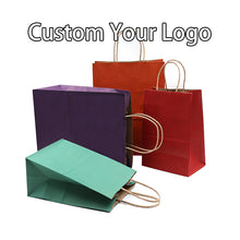 Load image into Gallery viewer, Luxury For Gift Kraft Machine Recycled Ribbon Print Paper Shopping Bag
