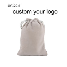 Load image into Gallery viewer, Wedding Jewellery Pouch Velvet Drawstring black Bag With Logo Printing
