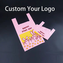 Load image into Gallery viewer, Cornstarch biodegradable t shirt carry custom eco friendly shopping
