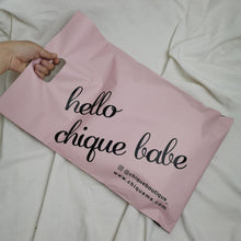 Load image into Gallery viewer, Custom Logo Printed Clothing Custom Plastic Bag pink Handle Packing Bag
