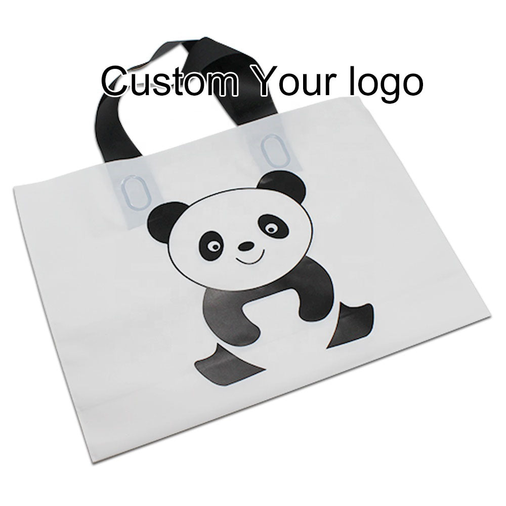 Custom Biodegradable PE Plastic Shopping Bag With Handle, Retail Grocery Shopping Plastic Carry Bag With Own Logo 的副本