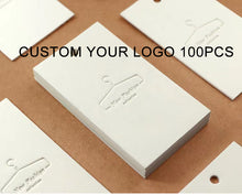 Load image into Gallery viewer, Personality tag custom clothing card custom printing white card tag
