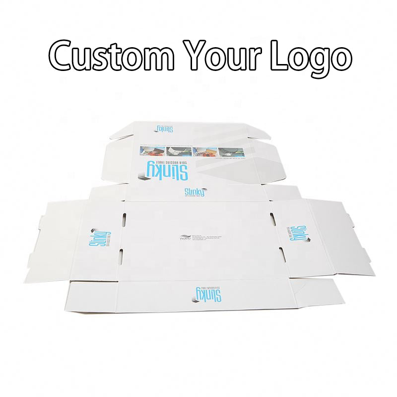 Custom logo design corrugated mailing packaging white shipping boxes