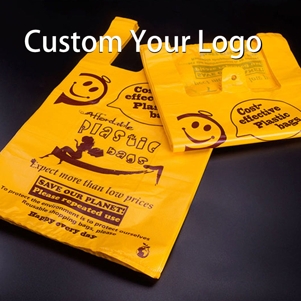 100% Biodegradable Compostable  Eco-Friendly Carry Plastic T-shirt Bags For Supermarket