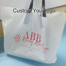 Load image into Gallery viewer, Custom Biodegradable PE Plastic Shopping Bag With Handle, Retail Grocery Shopping Plastic Carry Bag With Own Logo 的副本
