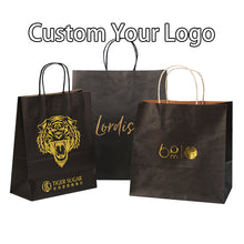 Load image into Gallery viewer, Custom Printed Brown Kraft Shopping Paper Bag With Handles
