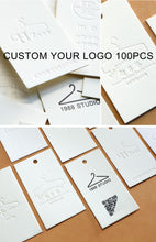 Load image into Gallery viewer, Personality tag custom clothing card custom printing white card tag
