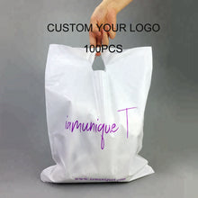 Load image into Gallery viewer, Garment Packing  Custom LDPE Shopping Printing Handle Plastic Bags
