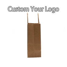 Load image into Gallery viewer, Custom style fancy design food grade brown twist handle paper bag
