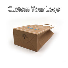 Load image into Gallery viewer, Custom style fancy design food grade brown twist handle paper bag
