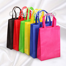 Load image into Gallery viewer, Eco Custom Logo Printed Reusable Non Woven Fabric Carry Tote Grocery Shopping Bags
