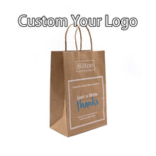Load image into Gallery viewer, Custom style fancy design food grade brown twist handle paper bag
