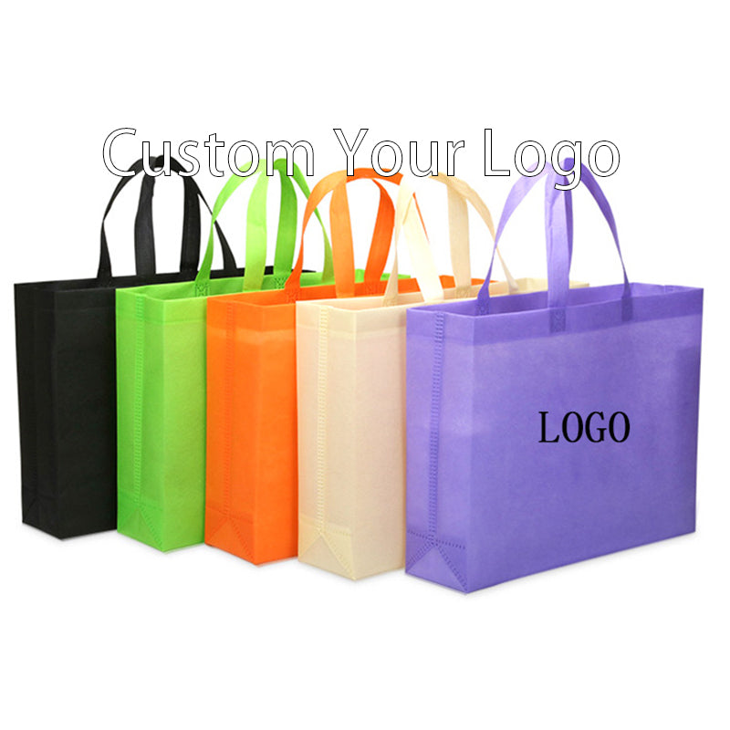 Eco Custom Logo Printed Reusable Non Woven Fabric Carry Tote Grocery Shopping Bags