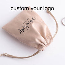 Load image into Gallery viewer, Custom Logo Printed Coffee Gift Pouch Velvet Suede Drawstring Bag Jewelry Pouch
