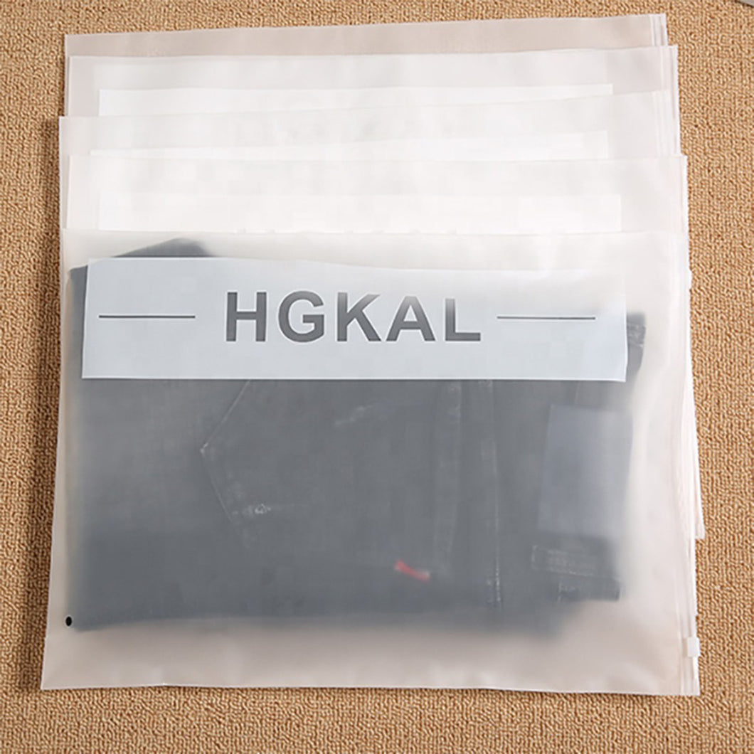 Custom Plastic EVA zipper packing frosted plastic bag for Garments