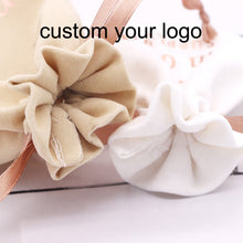 Load image into Gallery viewer, custom logo gift pouch drawstring velvet flannel Jewelry Pouch bag
