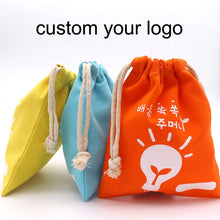 Load image into Gallery viewer, custom logo gift pouch drawstring velvet flannel Jewelry Pouch bag
