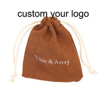 Load image into Gallery viewer, custom logo gift pouch drawstring velvet flannel Jewelry Pouch bag
