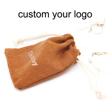 Load image into Gallery viewer, custom logo gift pouch drawstring velvet flannel Jewelry Pouch bag
