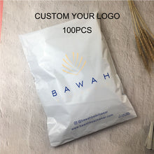 Load image into Gallery viewer, biodegradable  custom logo matte shipping bag white poly mailers
