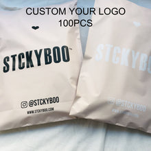 Load image into Gallery viewer, Biodegradable custom logo Beige mail package clothes transport bag
