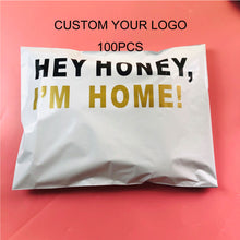 Load image into Gallery viewer, biodegradable  custom logo matte shipping bag white poly mailers
