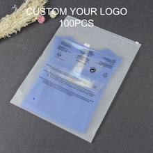 Load image into Gallery viewer, Custom Matte Frosted Plastic Packaging Zipper Bags, T Shirt Swimwear
