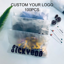 Load image into Gallery viewer, Custom Matte Frosted Plastic Packaging Zipper Bags, T Shirt Swimwear
