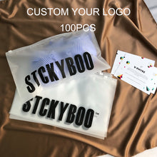 Load image into Gallery viewer, Custom Matte Frosted Plastic Packaging Zipper Bags, T Shirt Swimwear
