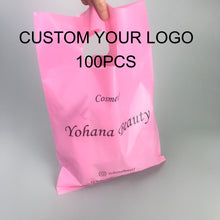 Load image into Gallery viewer, Colorful Custom Printed Logo LDPE Cut Handle Plastic Shopping Tote Bag

