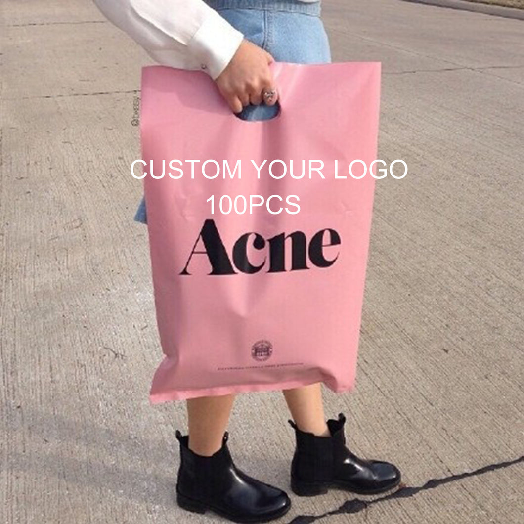 Colorful Custom Printed Logo LDPE Cut Handle Plastic Shopping Tote Bag