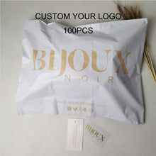 Load image into Gallery viewer, biodegradable  custom logo matte shipping bag white poly mailers
