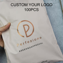 Load image into Gallery viewer, Custom biodegradable transport plastic environmental Beige mailing bag
