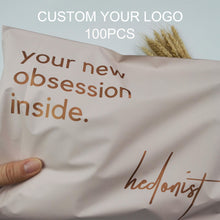 Load image into Gallery viewer, Biodegradable custom logo Beige mail package clothes transport bag
