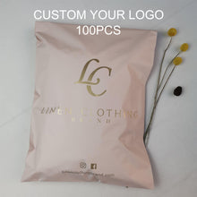 Load image into Gallery viewer, Custom biodegradable transport plastic environmental Beige mailing bag
