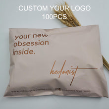 Load image into Gallery viewer, Biodegradable custom logo Beige mail package clothes transport bag
