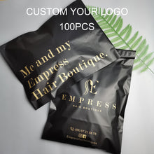 Load image into Gallery viewer, biodegradable custom print matte black plastic poly mailing bag
